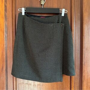 Kenzo wool asymmetric gray wrap skirt